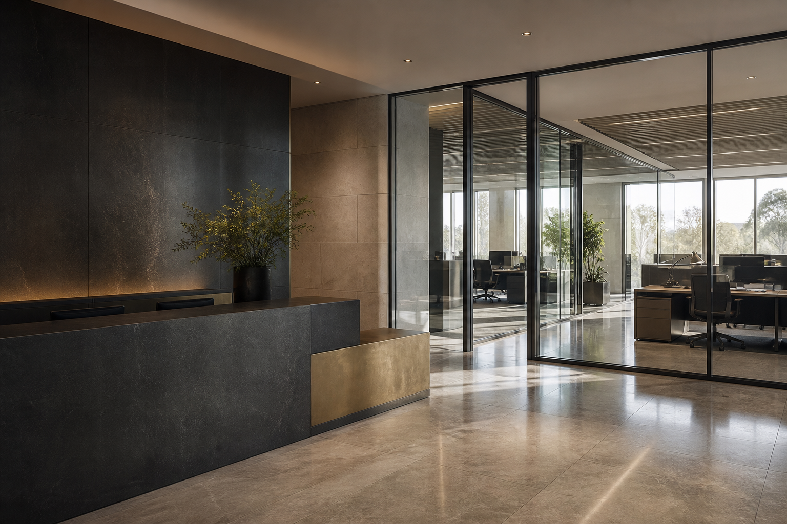 People-free modern commercial office interior
